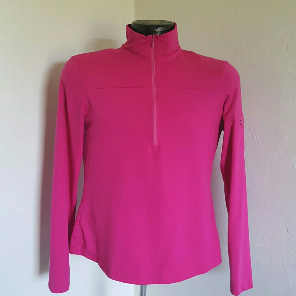 Vintage Lilly Pulitzer pink women swetshirts 3/4 zipper sweater size M